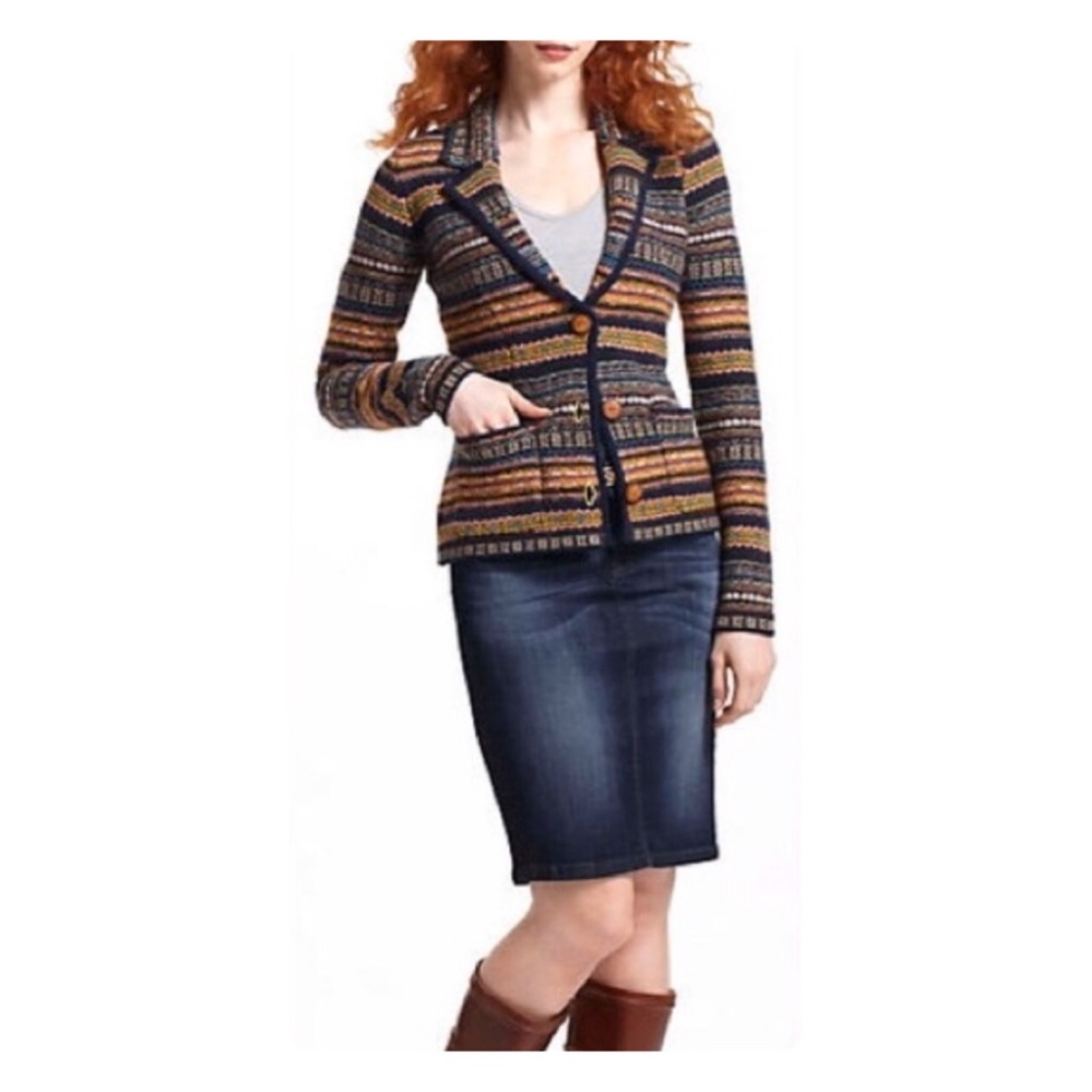 Anthropologie Sparrow Brand Cottagecore Fair Isle Striped Sweater